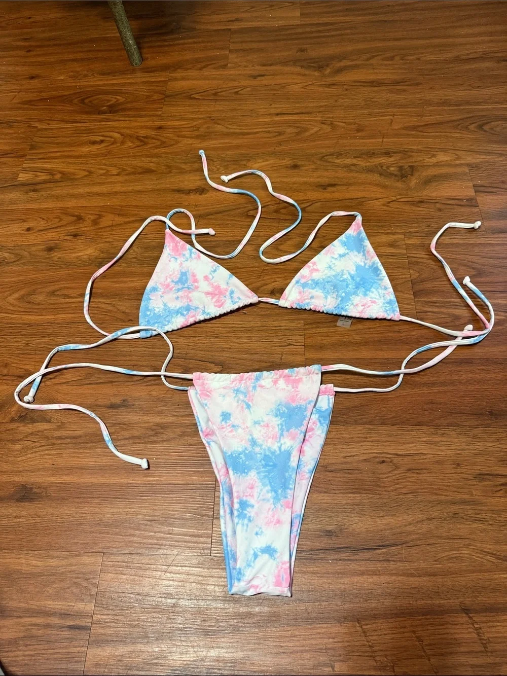 Two Piece Triangle Bikini Set Tie Die - Picture 4 of 8